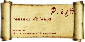 Peszeki Évald névjegykártya